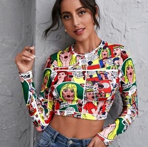 Shein comic strip crop top